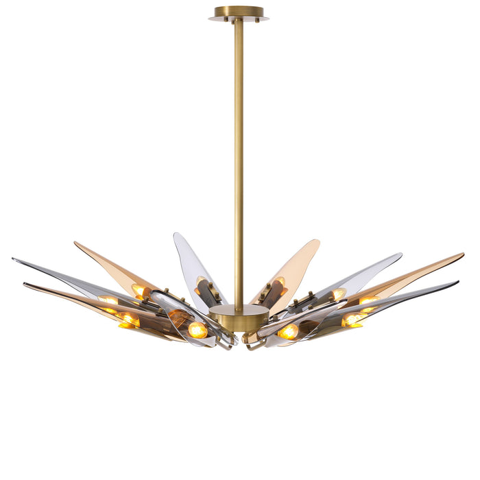 Żyrandol Eichholtz Sky, wykończenie w antycznym mosiądzu
