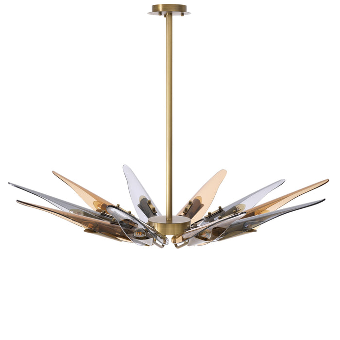 Żyrandol Eichholtz Sky, wykończenie w antycznym mosiądzu