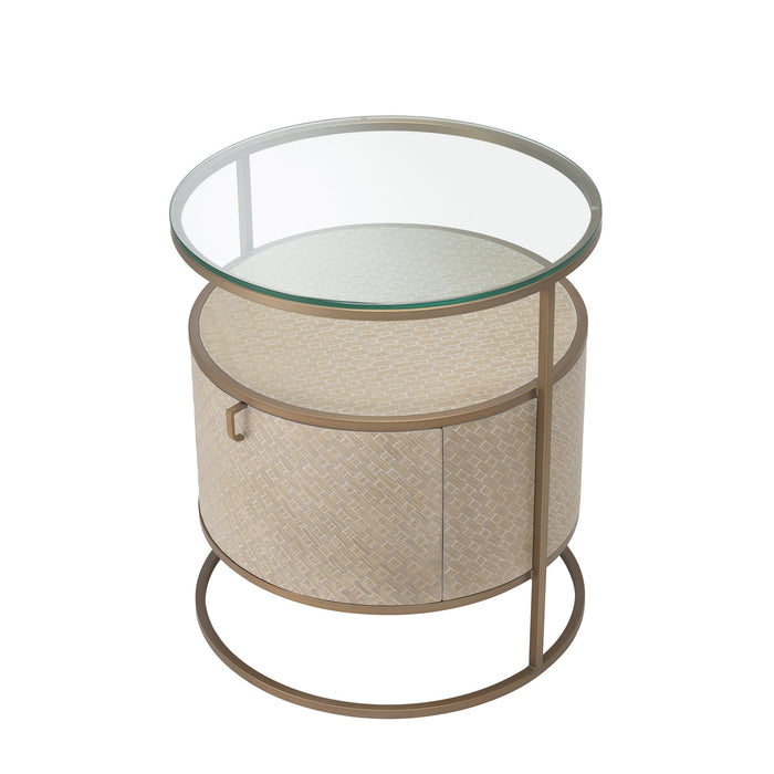 Szafka nocna Eichholtz Napa Valley, bielony dębowy fornir