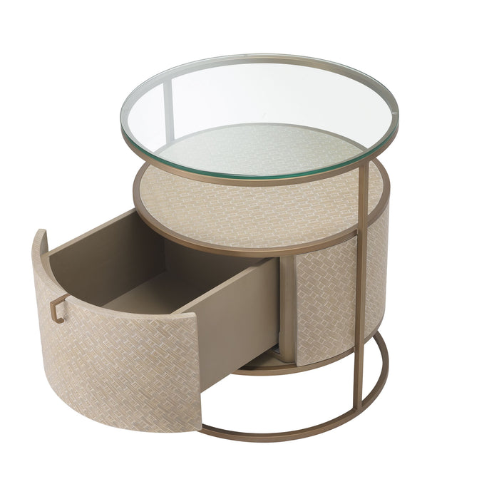 Szafka nocna Eichholtz Napa Valley, bielony dębowy fornir