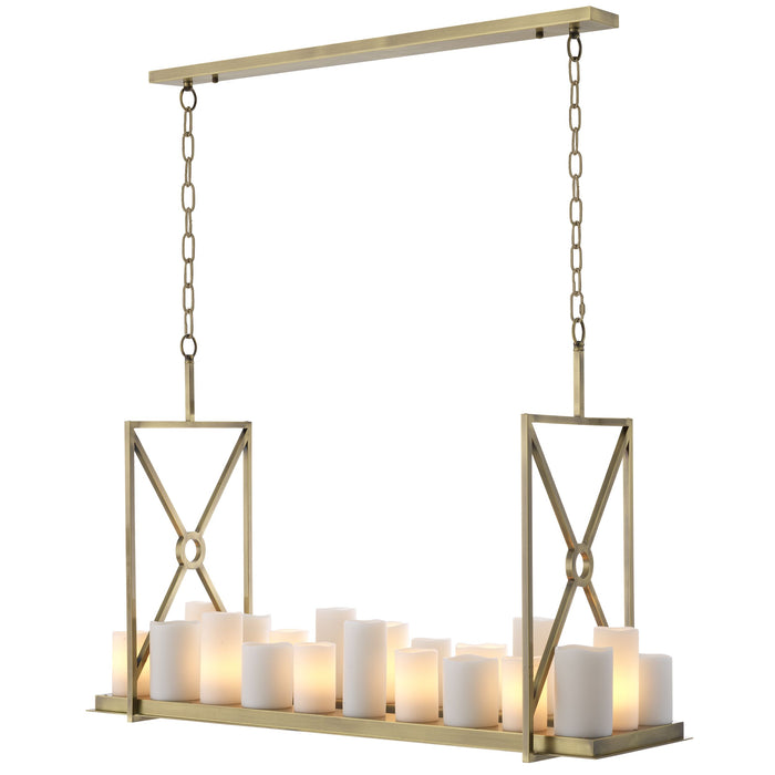 Lámpara de araña Eichholtz Commodore, latón cepillado