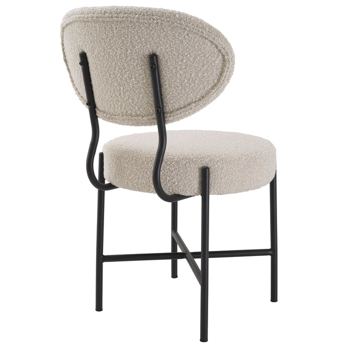 Silla de comedor Eichholtz Vicq, set de 2, en tejido Bouclé color crema