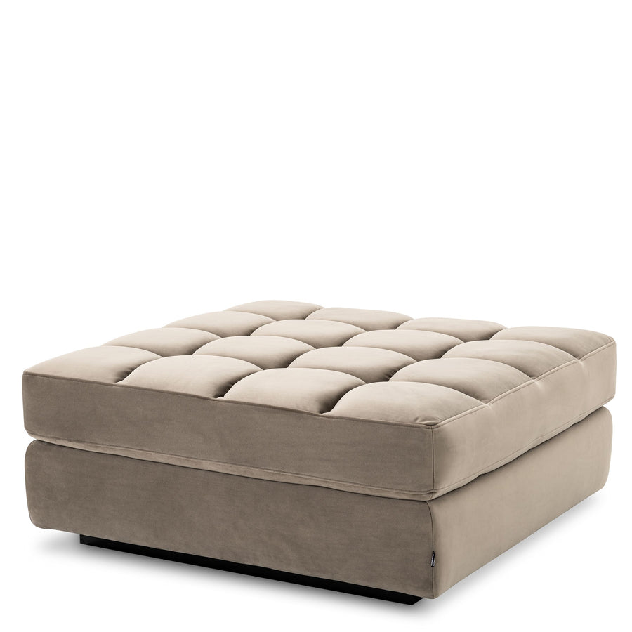 Eichholtz Dean modular sofa ottoman, in Savona greige velvet fabric