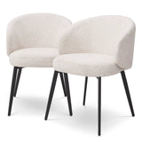 Krzesło do jadalni Eichholtz Lloyd set 2 szt w tkaninie Bouclé cream