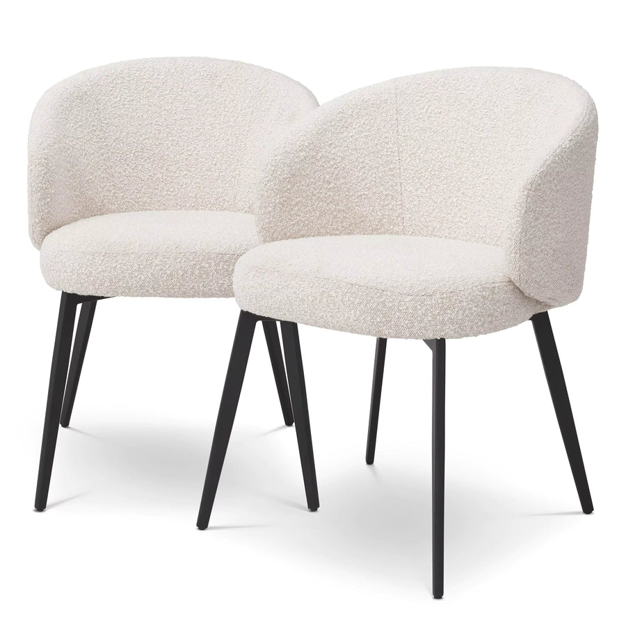 Krzesło do jadalni Eichholtz Lloyd set 2 szt w tkaninie Bouclé cream