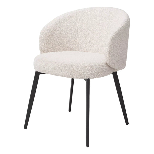 Silla de comedor Eichholtz Lloyd, juego de 2, en tejido Bouclé color crema
