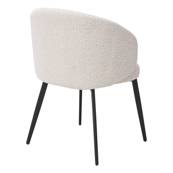 Silla de comedor Eichholtz Lloyd, juego de 2, en tejido Bouclé color crema