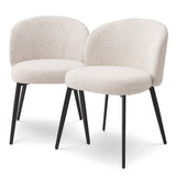 Krzesło do jadalni Eichholtz Lloyd set 2 szt w tkaninie Bouclé cream