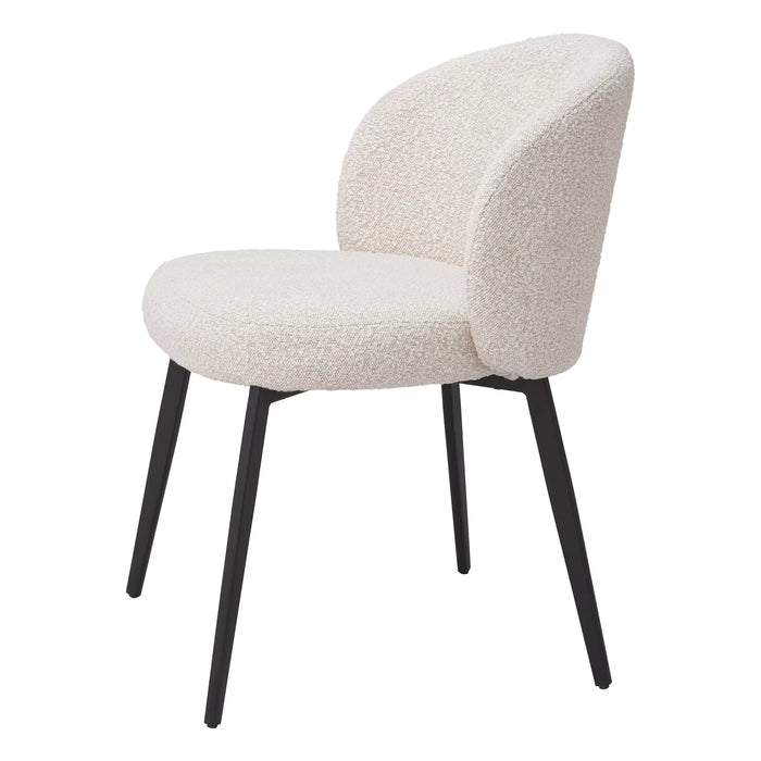 Silla de comedor Eichholtz Lloyd, juego de 2, en tejido Bouclé color crema
