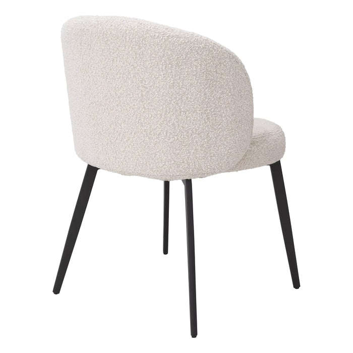 Silla de comedor Eichholtz Lloyd, juego de 2, en tejido Bouclé color crema