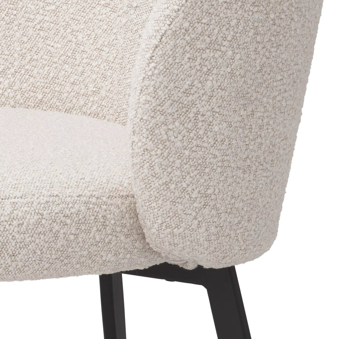 Silla de comedor Eichholtz Lloyd, juego de 2, en tejido Bouclé color crema