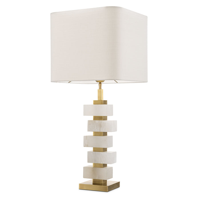 Lámpara de mesa Eichholtz Amber, acabado latón antiguo