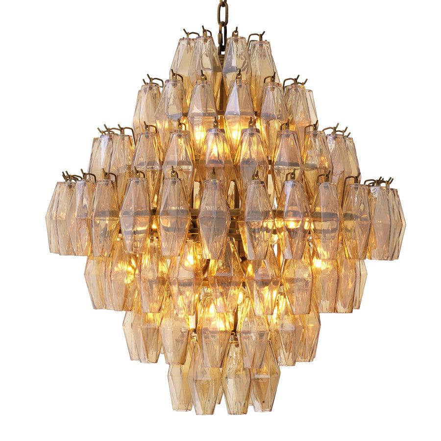 Chandelier Eichholtz Benini L amber glass