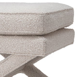 Puf Eichholtz Cordoba, en tejido Bouclé crema