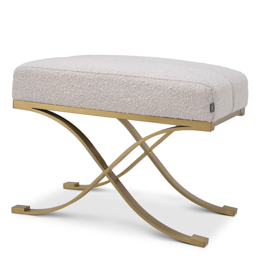Eichholtz Adonia Bench, in Bouclé cream fabric