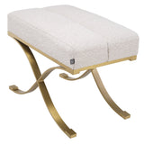 Ławeczka Eichholtz Adonia, w tkaninie Bouclé cream