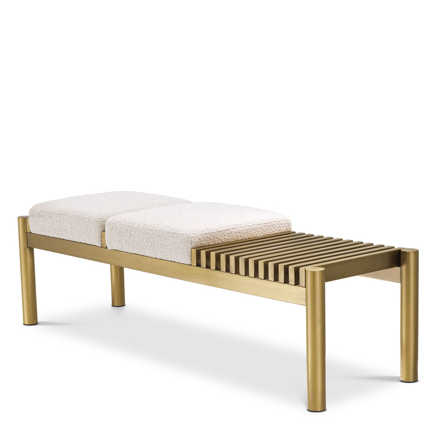 Eichholtz Bibi bench, in Bouclé cream fabric