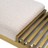 Banco Eichholtz Bibi, en tejido Bouclé crema