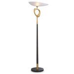 Antique brass finish | black finish | white glass | honed black marble base