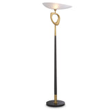 Antique brass finish | black finish | white glass | honed black marble base