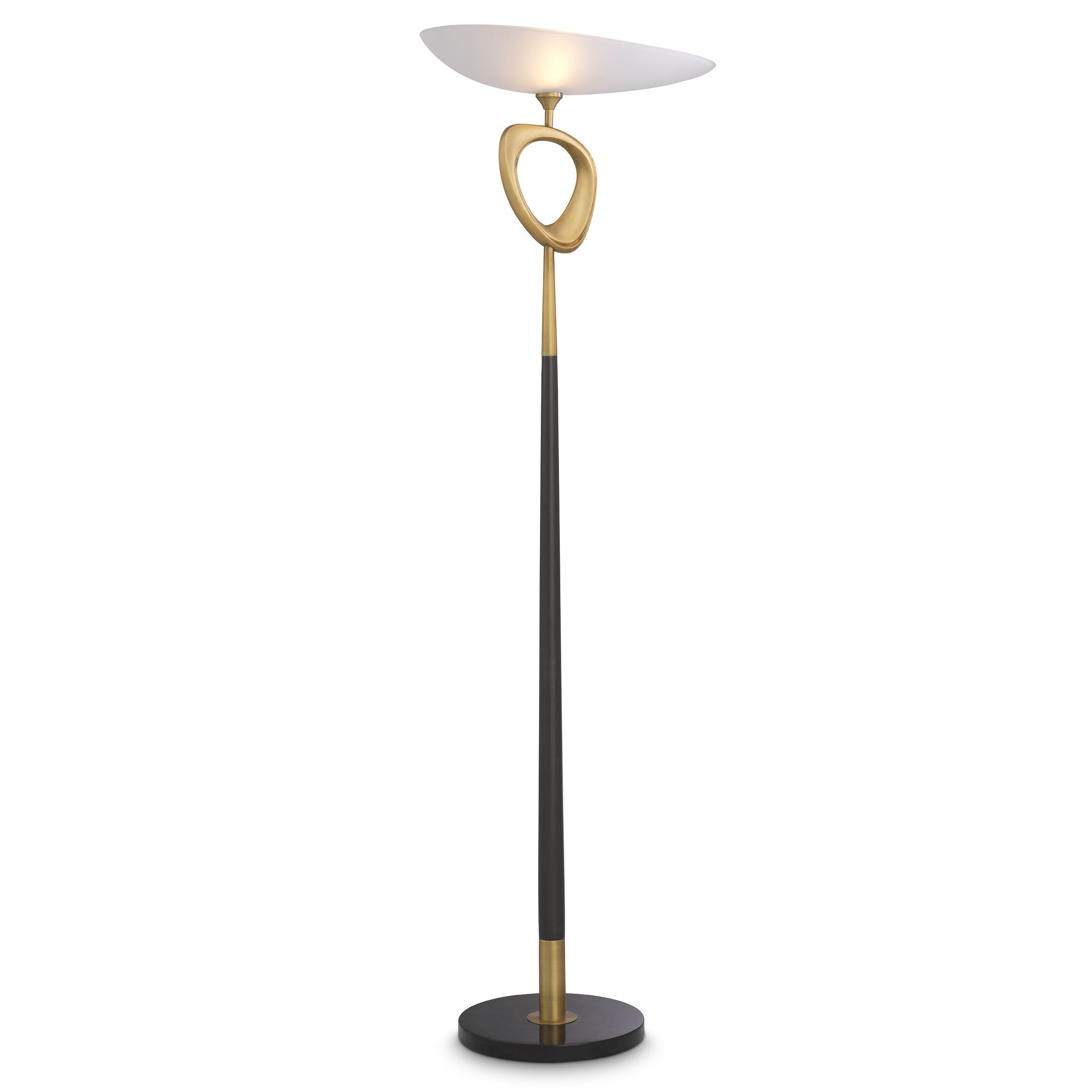 Antique brass finish | black finish | white glass | honed black marble base
