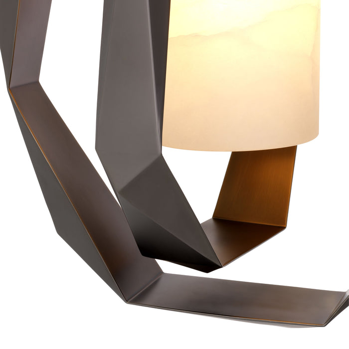 Żyrandol Eichholtz Santos Double z naturalnym alabastrowym abażurem