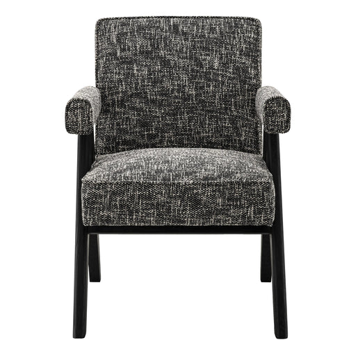 Silla de comedor Eichholtz Greta en tela Cambon negra