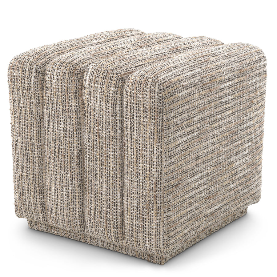 Eichholtz Bente pouf, in Mademoiselle beige fabric