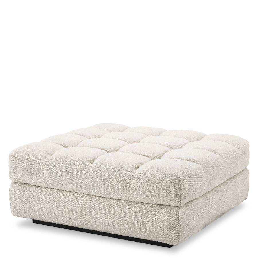 Eichholtz Dean modular sofa ottoman, in Bouclé cream fabric