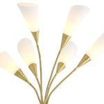 Antique brass finish | white glass | honed black marble base