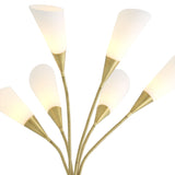 Antique brass finish | white glass | honed black marble base