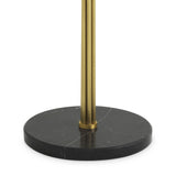 Antique brass finish | white glass | honed black marble base