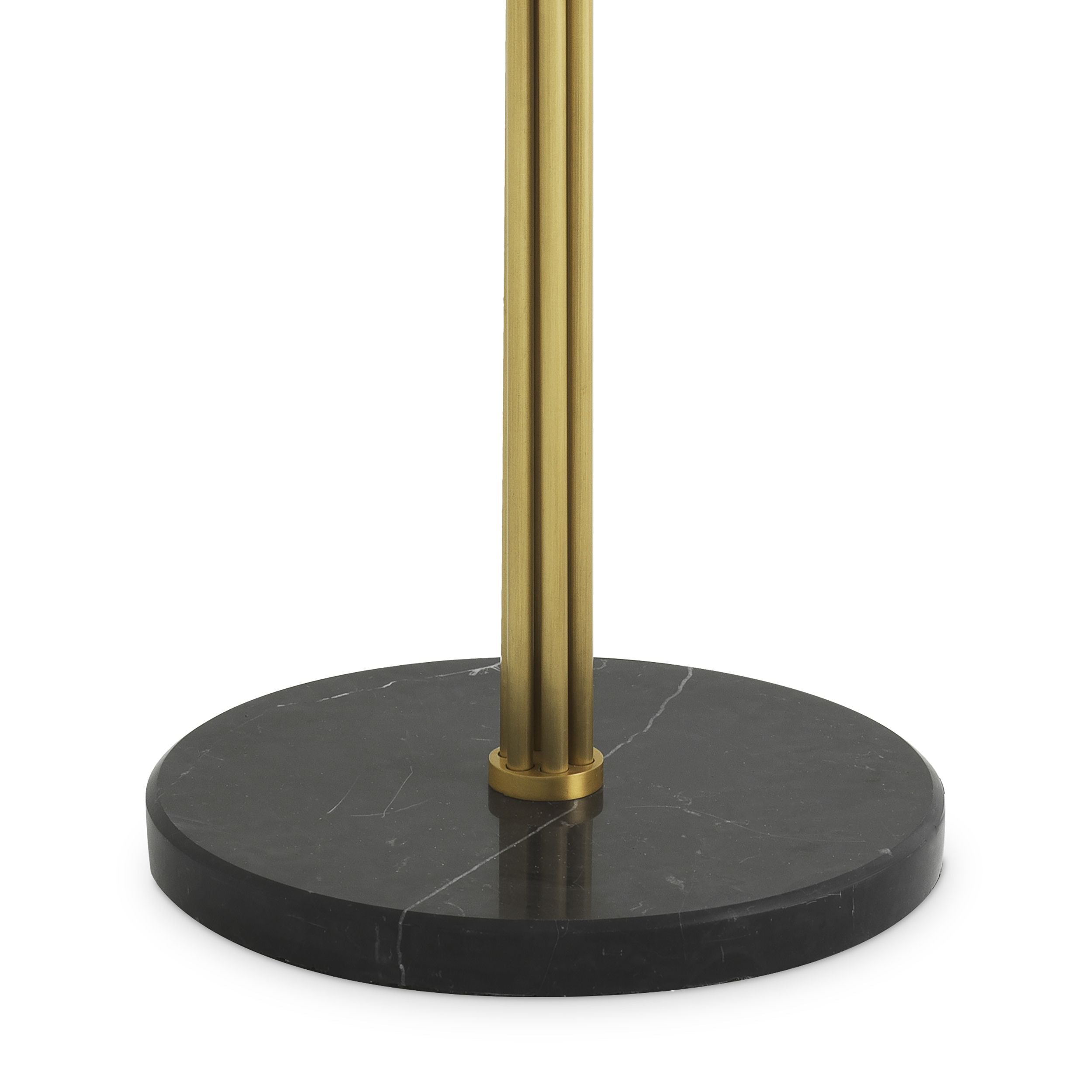 Antique brass finish | white glass | honed black marble base