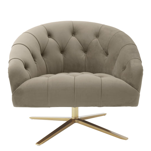 Fotel obrotowy Eichholtz Gardner tkanina Savona greige velvet