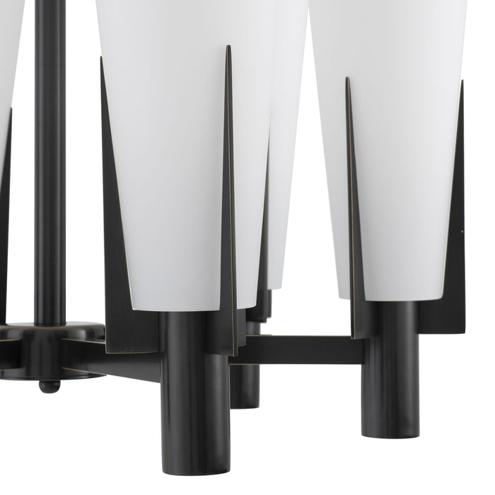 Żyrandol Eichholtz Dino wykończony w brązie i mlecznym szkle