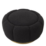 Pufa Eichholtz Inger w tkaninie Bouclé black