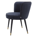 Krzesło do jadalni Eichholtz Grenada w tkaninie Savona midnight blue velvet