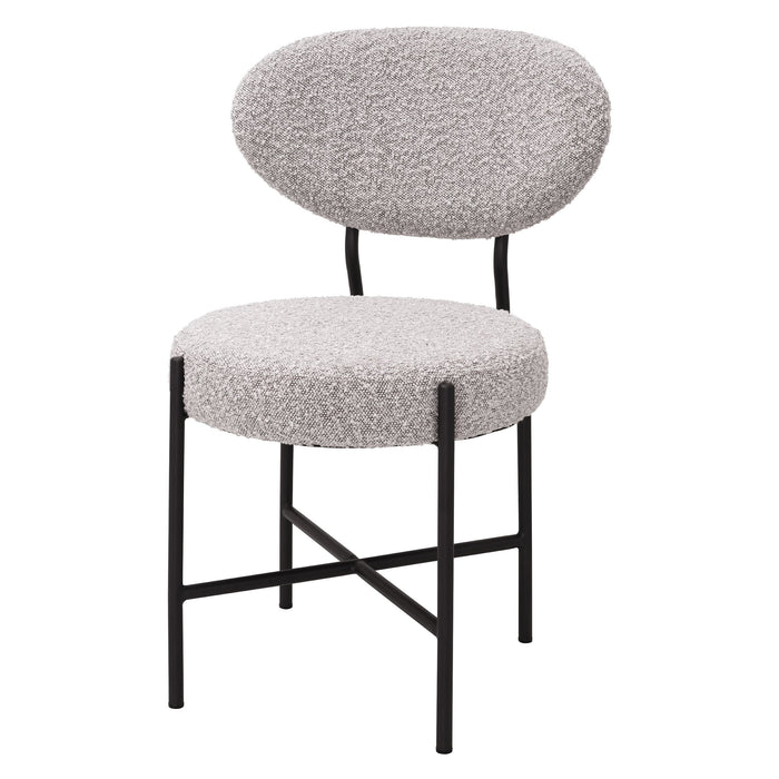 Silla de comedor Eichholtz Vicq, set de 2, en tejido Bouclé color crema