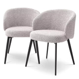 Krzesło do jadalni Eichholtz Lloyd set 2 szt w tkaninie Bouclé grey