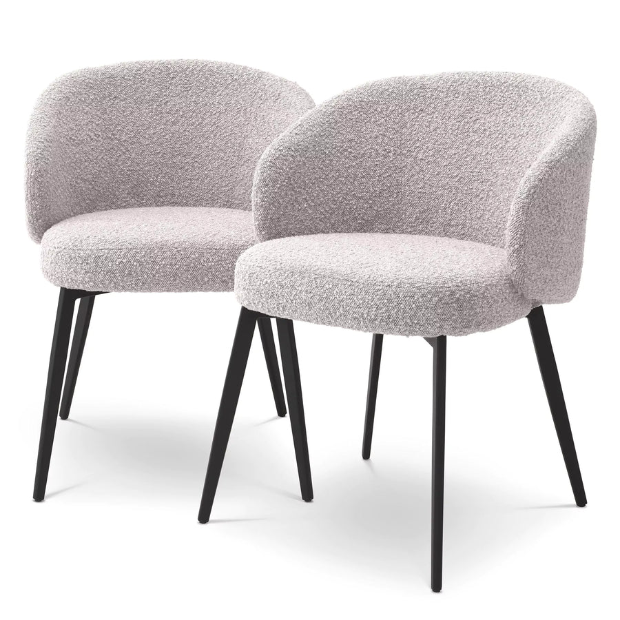 Krzesło do jadalni Eichholtz Lloyd set 2 szt w tkaninie Bouclé grey
