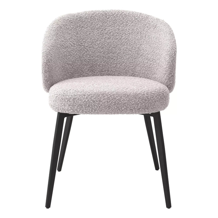 Silla de comedor Eichholtz Lloyd, juego de 2, en tela Bouclé gris