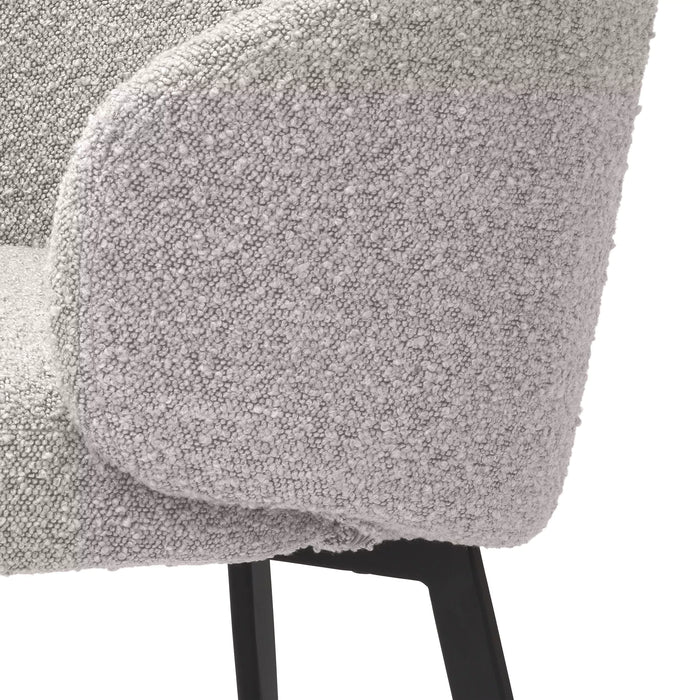 Silla de comedor Eichholtz Lloyd, juego de 2, en tela Bouclé gris