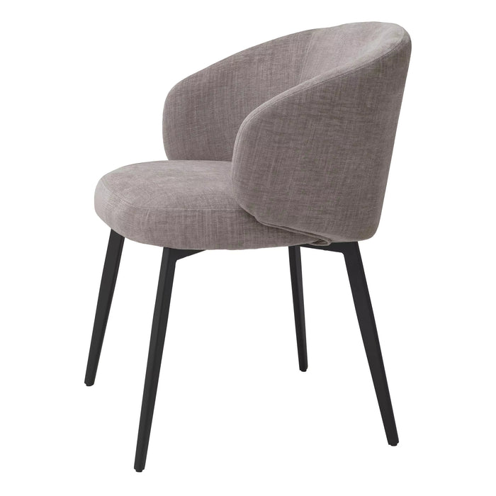 Silla de comedor Eichholtz Lloyd, juego de 2, en tela gris Sisley