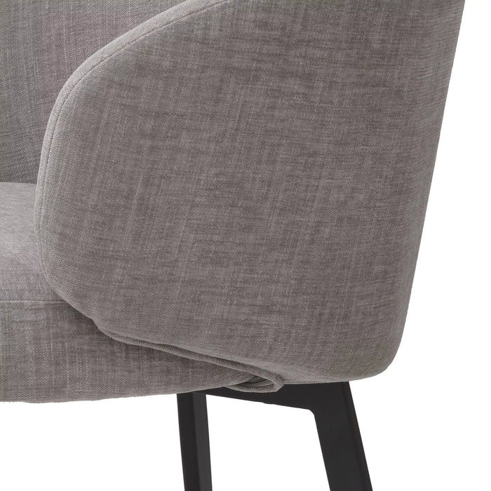 Silla de comedor Eichholtz Lloyd, juego de 2, en tela gris Sisley