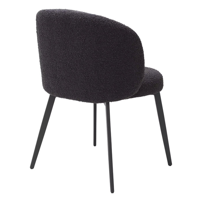 Silla de comedor Eichholtz Lloyd, juego de 2, en tela Bouclé negra