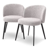 Krzesło do jadalni Eichholtz Lloyd set 2 szt w tkaninie Bouclé black