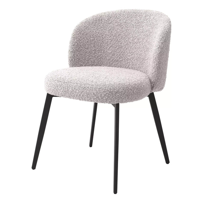 Silla de comedor Eichholtz Lloyd, juego de 2, en tela Bouclé negra