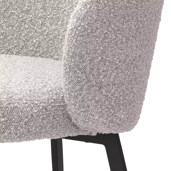 Silla de comedor Eichholtz Lloyd, juego de 2, en tela Bouclé gris