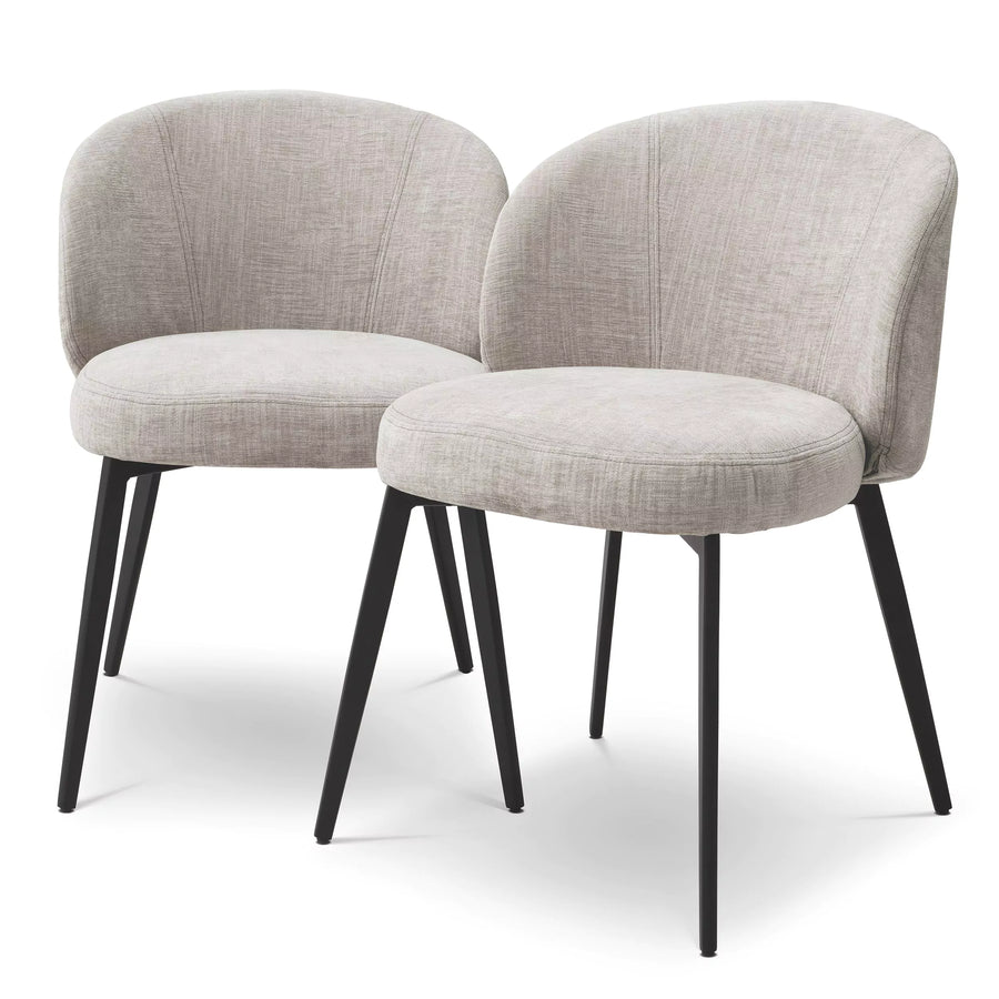 Eichholtz Lloyd dining chair set of 2 in Sisley beige fabric