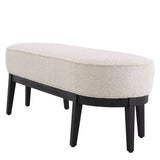 Ławka Eichholtz Jarrett w tkaninie Bouclé cream